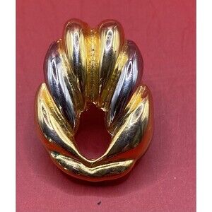 Vintage Women’s Scarf Clip Holder Gold Silver Tones 1”